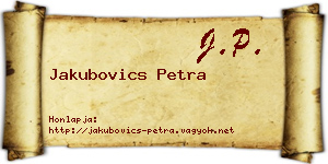 Jakubovics Petra névjegykártya