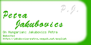 petra jakubovics business card